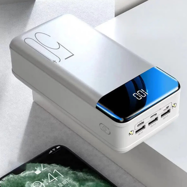 Unisex 100000mAh power bank, a travel essential & emergency charger for phones, tablets, and mobile devices.