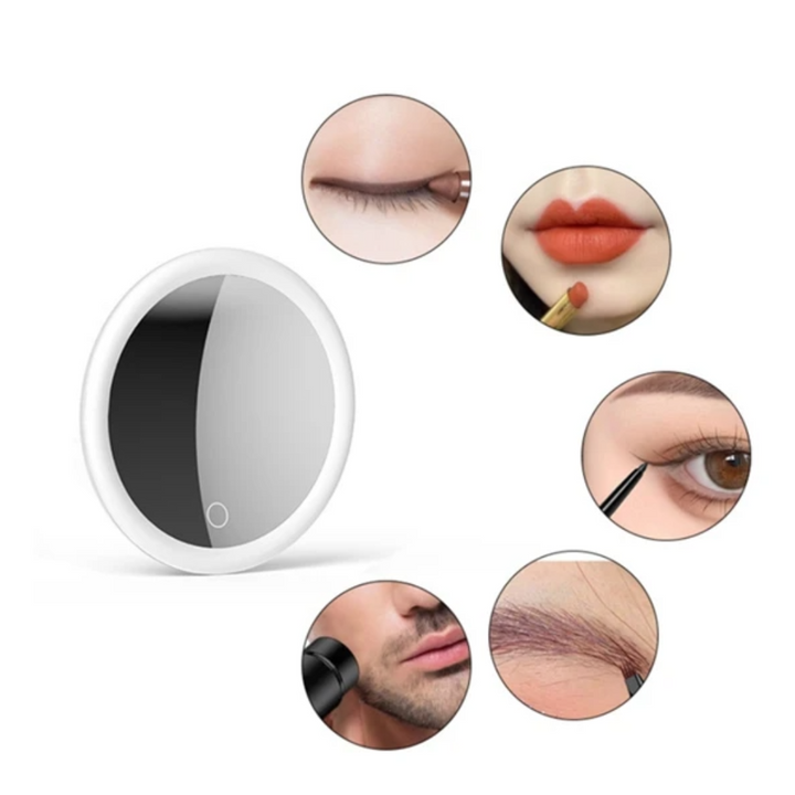 Bright 10x LED magnifying mirror with suction mount, an essential beauty tool for flawless and precise makeup.