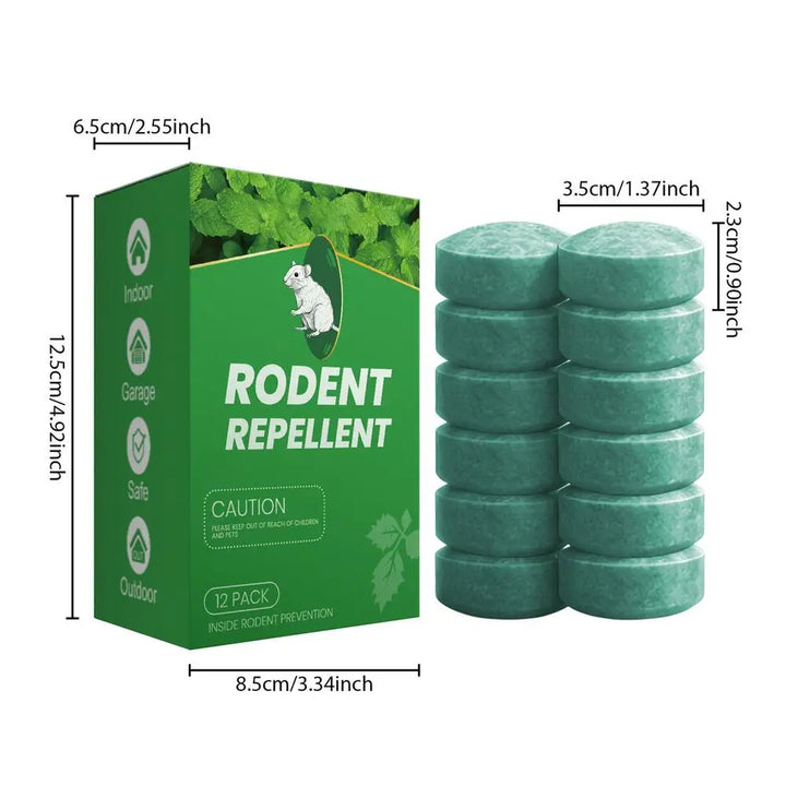Peppermint oil rodent deterrent balls, 12-pack for indoor use, pet-safe & eco-friendly mouse repellent.