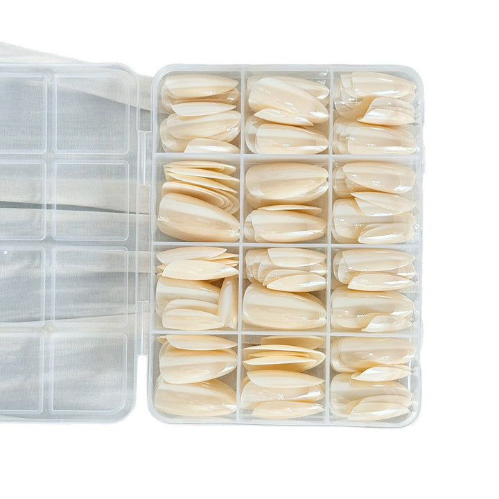 Smooth clear artificial nail tips, 144 count, for a natural look or creative gel/acrylic nail art.