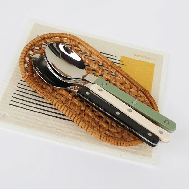 Durable engraved stainless steel 24-piece flatware set, stylish for everyday use & special occasions.