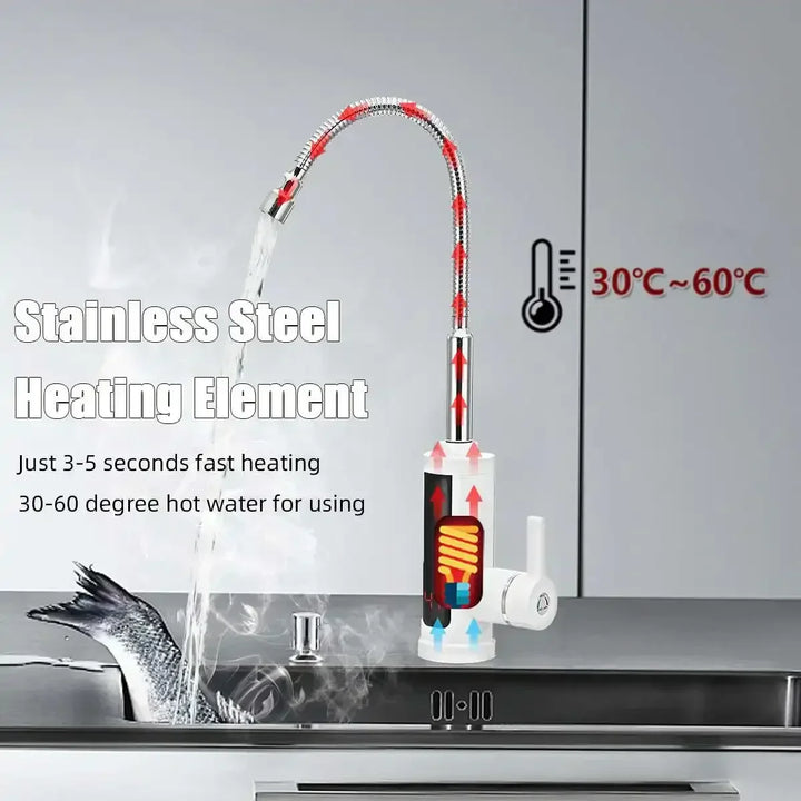 Upgrade your kitchen with this 3000W electric instant hot water tap, providing fast heating.