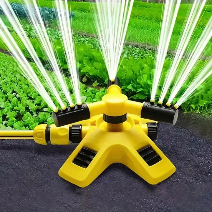 360° Rotating Garden Sprinkler with adjustable nozzles for efficient lawn watering & wide water coverage.