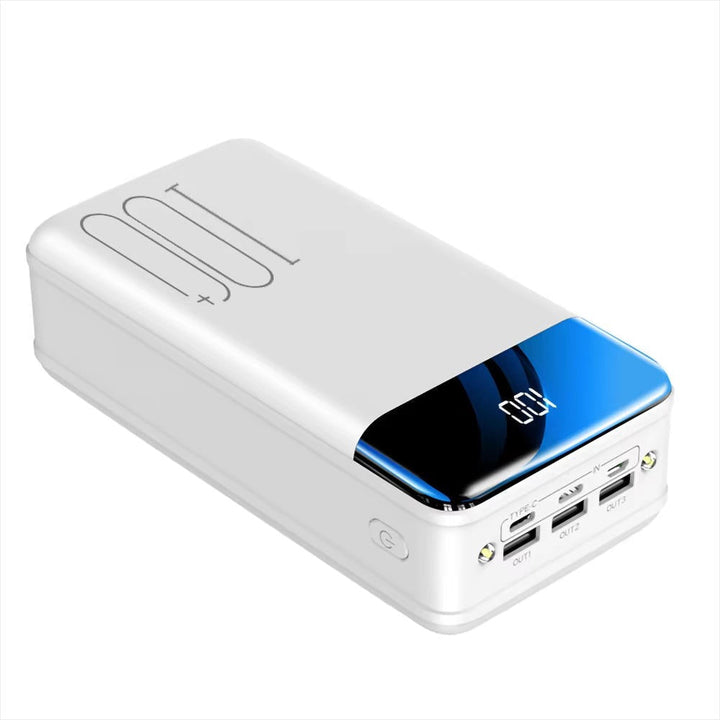 Robust 50,000mAh ultimate power bank. High-capacity external battery for long-lasting on-the-go universal charging.