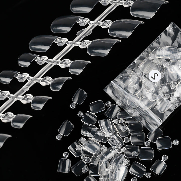 600 Pcs clear gel toenail tips for professional pedicures. Perfect for nail salons & DIY nail extensions.