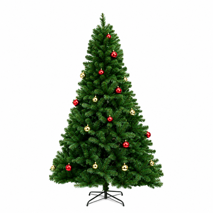 6ft pre-lit artificial Christmas tree with warm white LED lights, perfect for festive holiday decor.