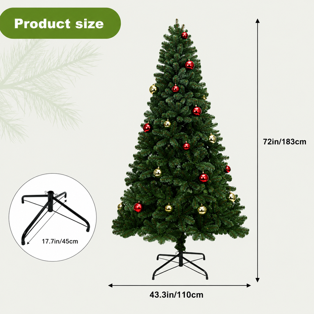 Decorative 6ft pre-lit artificial Christmas tree featuring warm white LED lights, enhancing holiday ambiance.