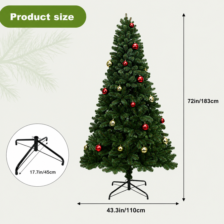 Decorative 6ft pre-lit artificial Christmas tree featuring warm white LED lights, enhancing holiday ambiance.
