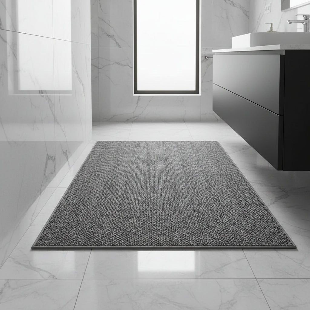 Absorbent non-slip indoor floor mat for bathroom, entryway & kitchen. Durable anti-slip utility mat.