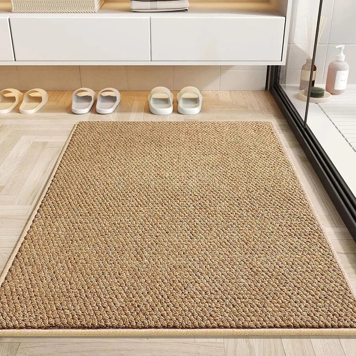 Anti-slip floor mat, textured for secure grip. Safe absorbent utility mat for bathroom & entryway.