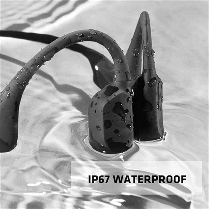 Sweat-resistant open-ear wireless headphones with Bluetooth, delivering safe outdoor audio for active users.