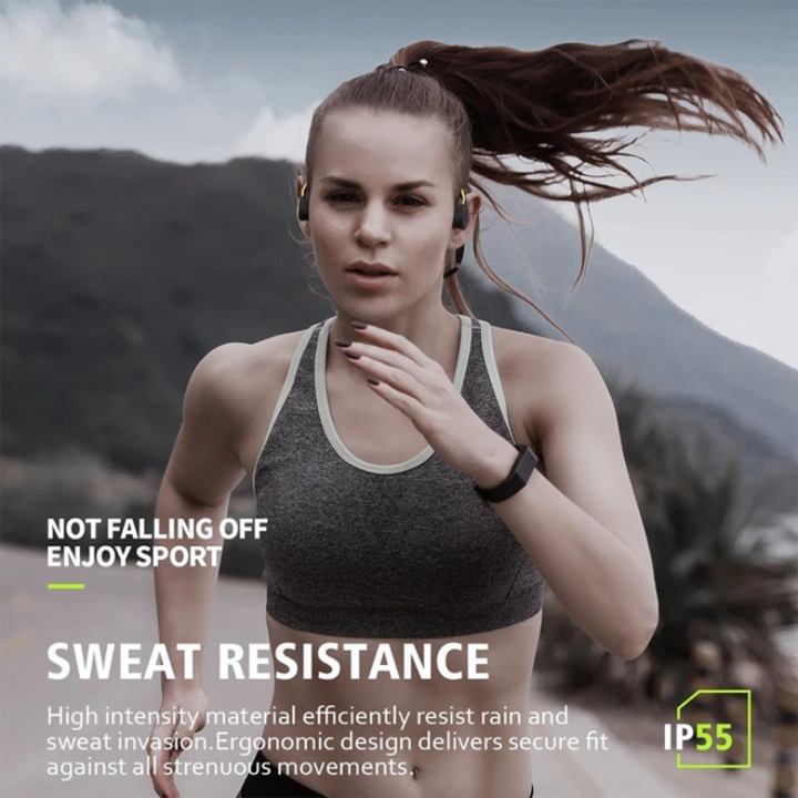 Stay safe with open-ear wireless sports headphones, hear your music and environment clearly during workouts.