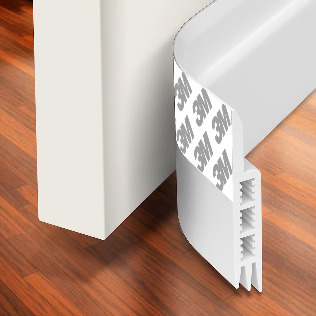 Adhesive silicone door draft stopper for all-season home comfort & sound insulation.