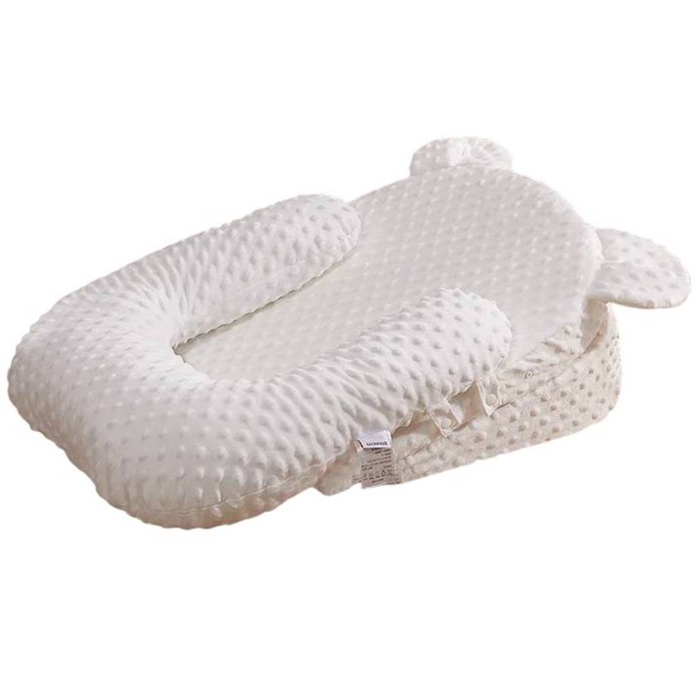 Adjustable baby feeding pillow with anti-spit-up and reflux relief for comfortable infant support.