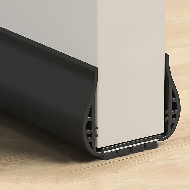 Adjustable door draft stopper for home energy efficiency, blocking cold drafts under interior and exterior doors.