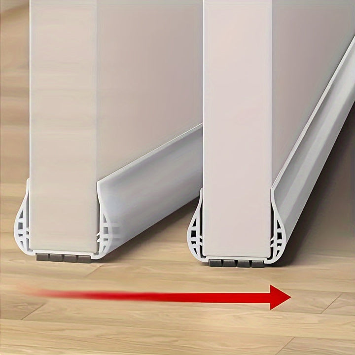 Flexible door seal and draft guard, perfect for energy saving and reducing utility bills in any home.