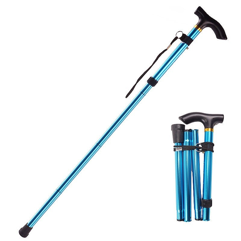 Adjustable telescopic walking stick for adults, offering customizable height & stable support for mobility.