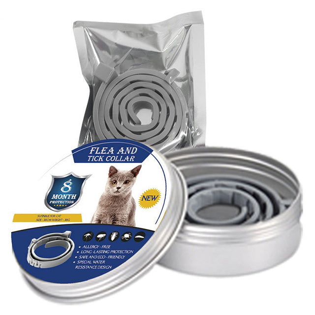 Adjustable waterproof flea & tick collar for cats and dogs provides long-lasting natural pest protection.