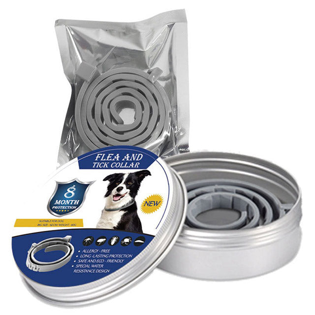 Pet pest protection: adjustable waterproof collar for cats & dogs, effective against fleas & ticks.