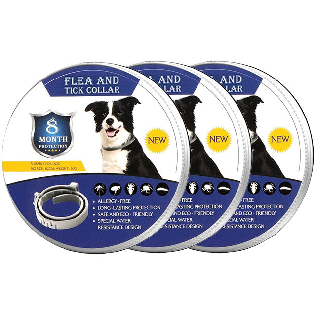 Comfortable, adjustable, waterproof flea & tick collar for cats and dogs' comprehensive protection.