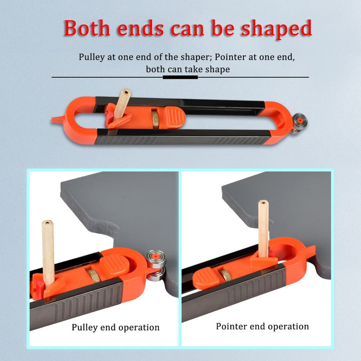 Multi-functional precision ruler and profile gauge for scribing & marking wood in DIY.