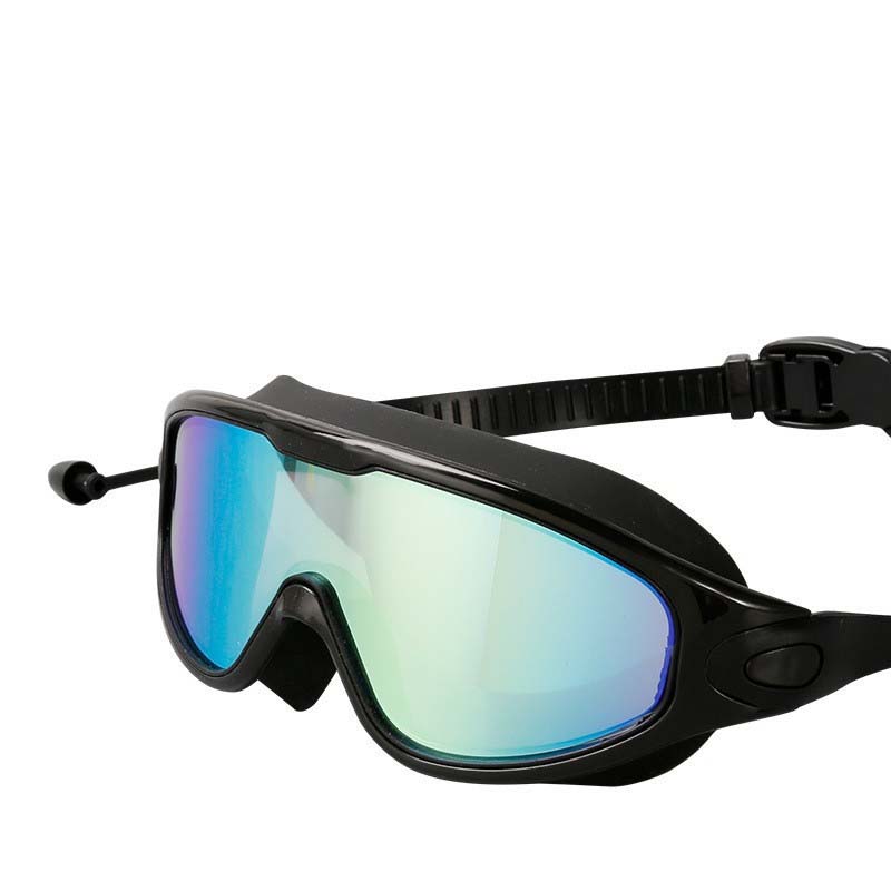 Adult wide view swim goggles with anti-fog & UV protection for comfortable swimming.