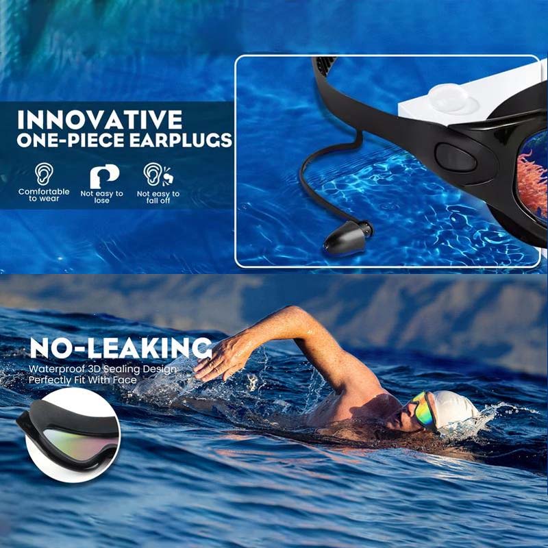 Enhanced wide view adult swim goggles with anti-fog coating & robust UV defense for sunny days.