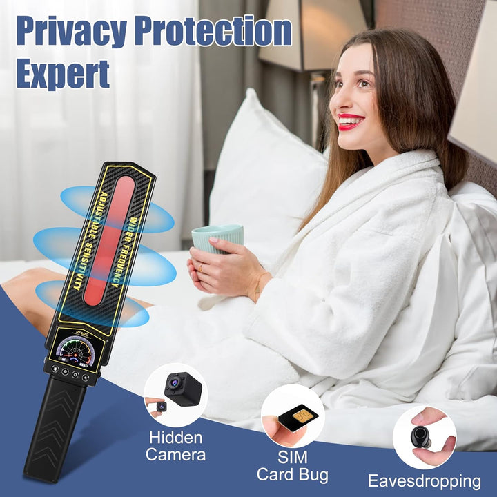 Unisex RF signal detector for pinpointing hidden cameras & covert GPS bugs, ensuring total privacy.