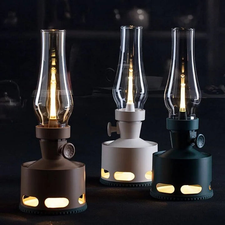 Create a cozy atmosphere with this LED flame lantern. Dimmable, rechargeable via USB-C, and portable home decor.
