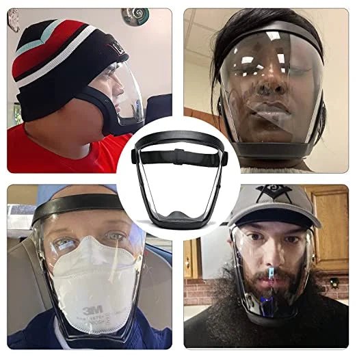 Adjustable anti-fog full face shield provides essential eye and face protection for various tasks.