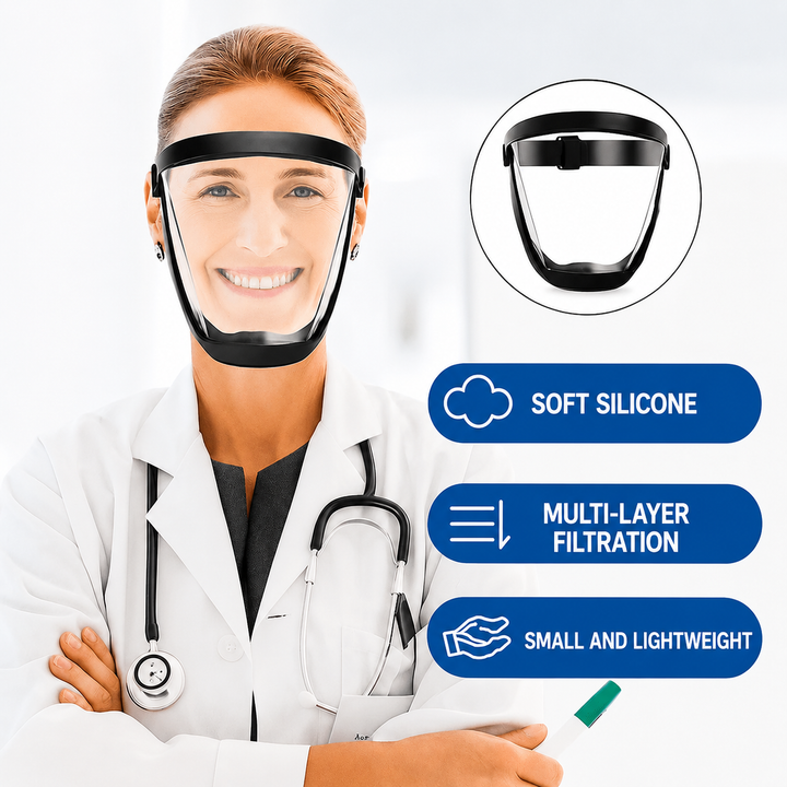 Safety gear: anti-fog full face shield with clear visor, ideal for workshop, woodworking, & DIY safety.