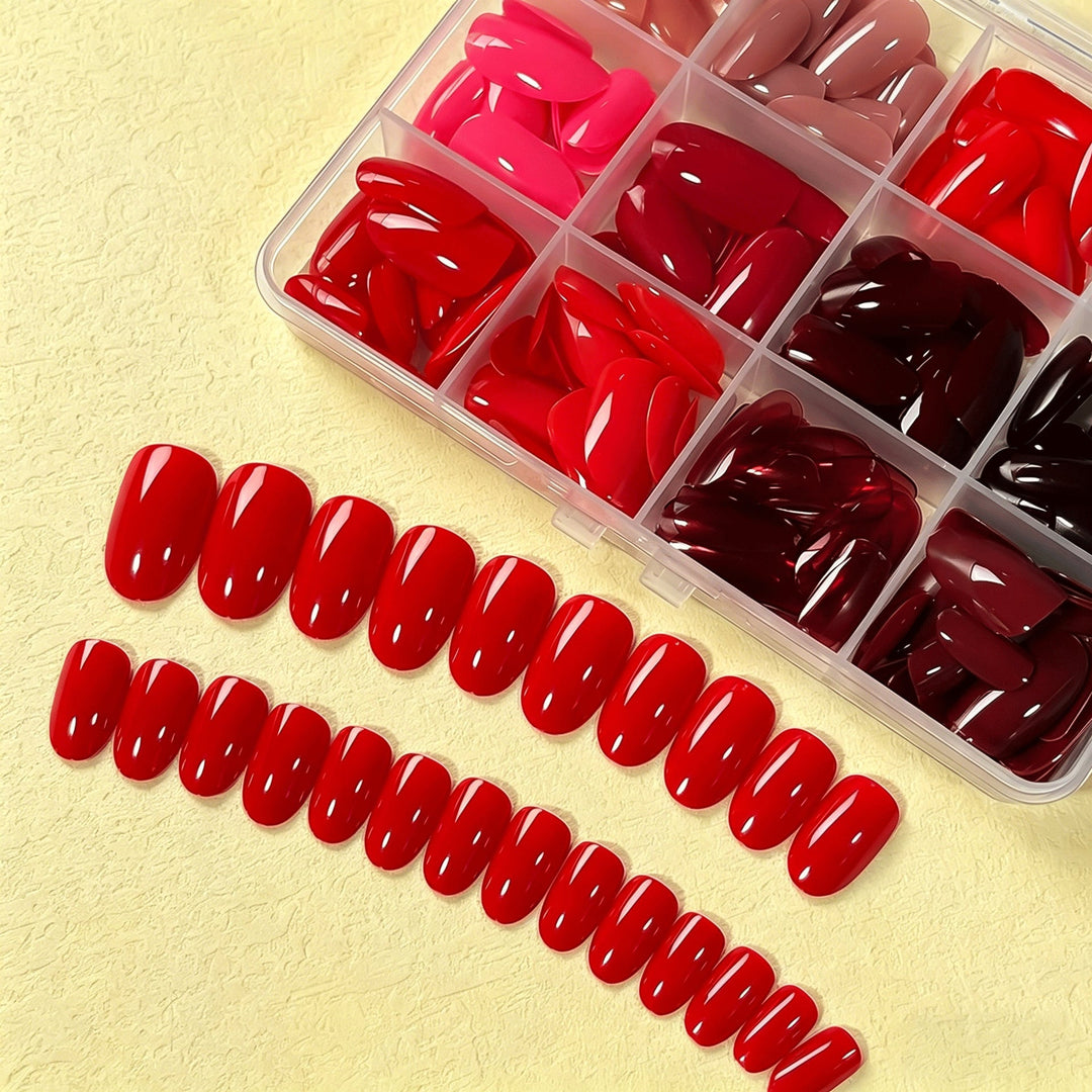 Easy-to-apply long-lasting press-on nail tips for women, offering a quick and beautiful false nail manicure at home.