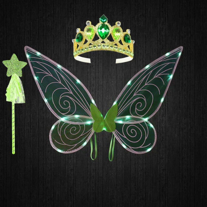 Little princess Tinkerbell fairy costume for girls, a magical green dress for fantasy adventures.