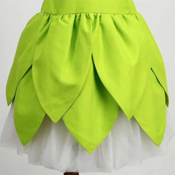 Magical Tinkerbell fairy costume for children, a charming green dress with wings for imaginative play.