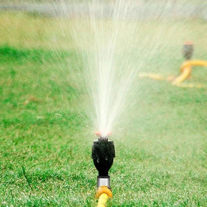 Easy-setup automatic garden sprinkler providing 360° coverage for lawn & plant hydration. Essential yard tool.