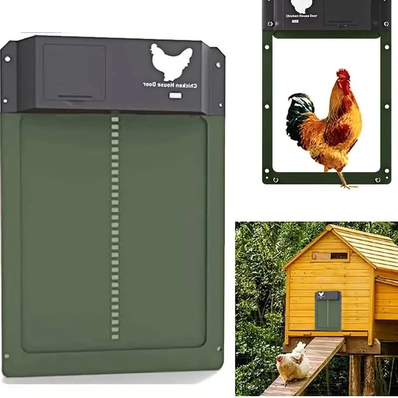 Durable automatic chicken coop door with weatherproof features, enhancing security and safety for backyard chickens.