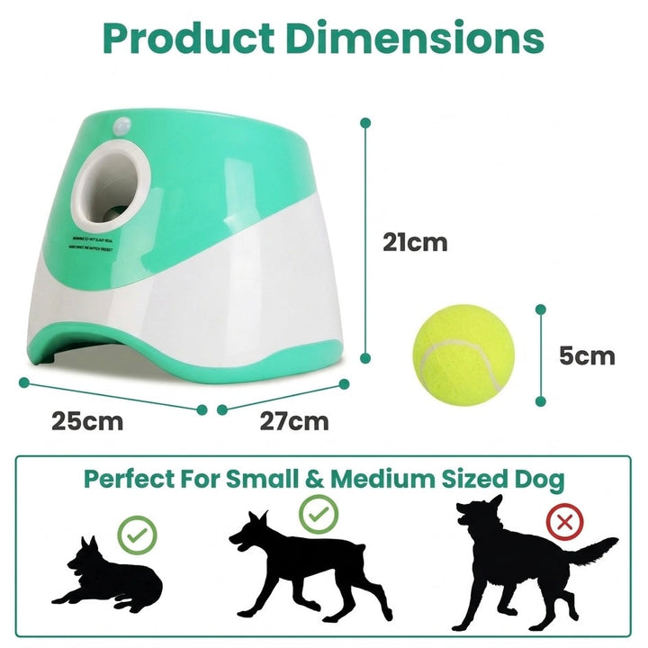 Automatic dog ball thrower, a smart pet accessory for small to medium dogs. Enhances dog play & exercise.