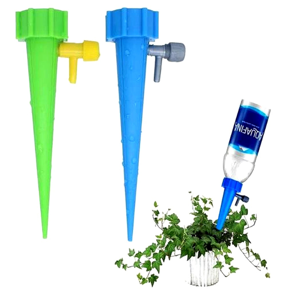 Automatic Plant Watering Spikes (12-Pack) for potted plants. Self-watering garden aid for consistent irrigation.