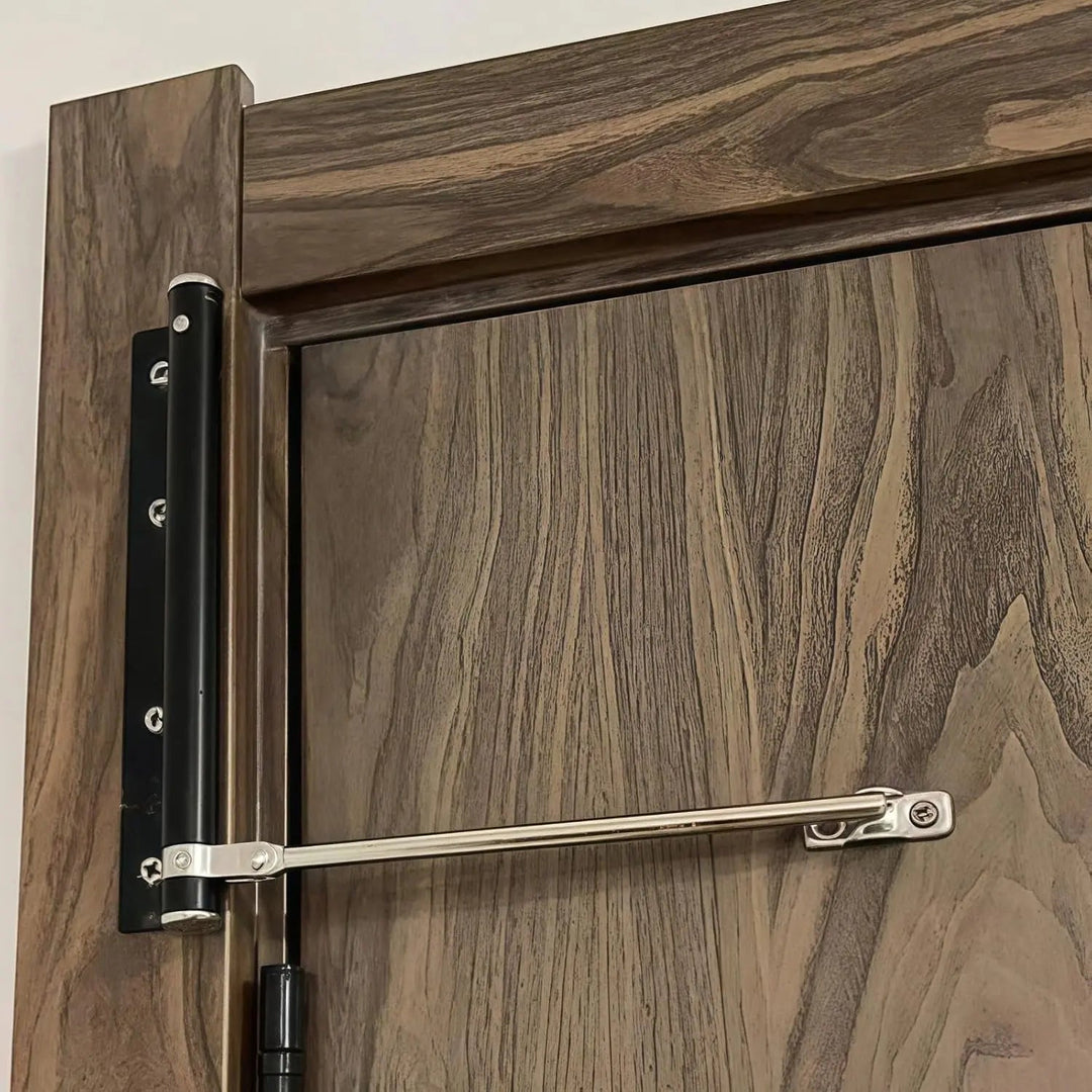 Premium stainless steel automatic door closer, adjustable soft-close for smooth & quiet operation.