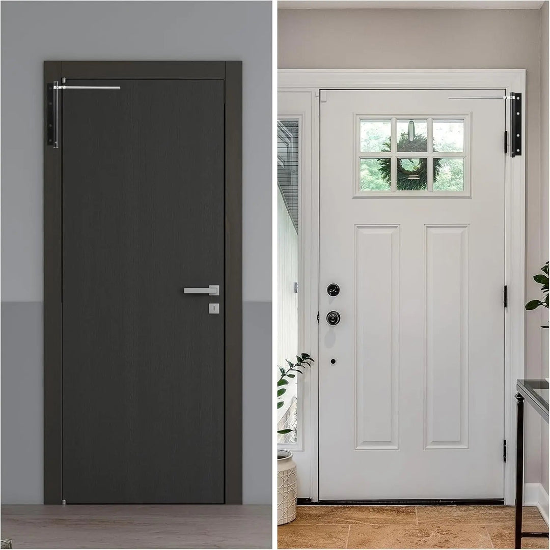 Automatic door closer, stainless steel, soft-close feature, ideal for home & office door control.