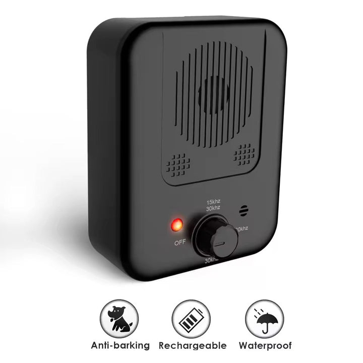 Outdoor safe ultrasonic bark control device for dogs, automatic anti-bark solution for pet behavior training.