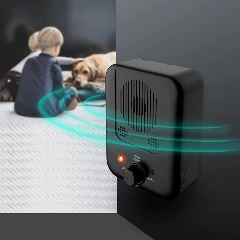 Humane ultrasonic dog bark control device. Automatic & outdoor safe for training pets to stop excessive barking.