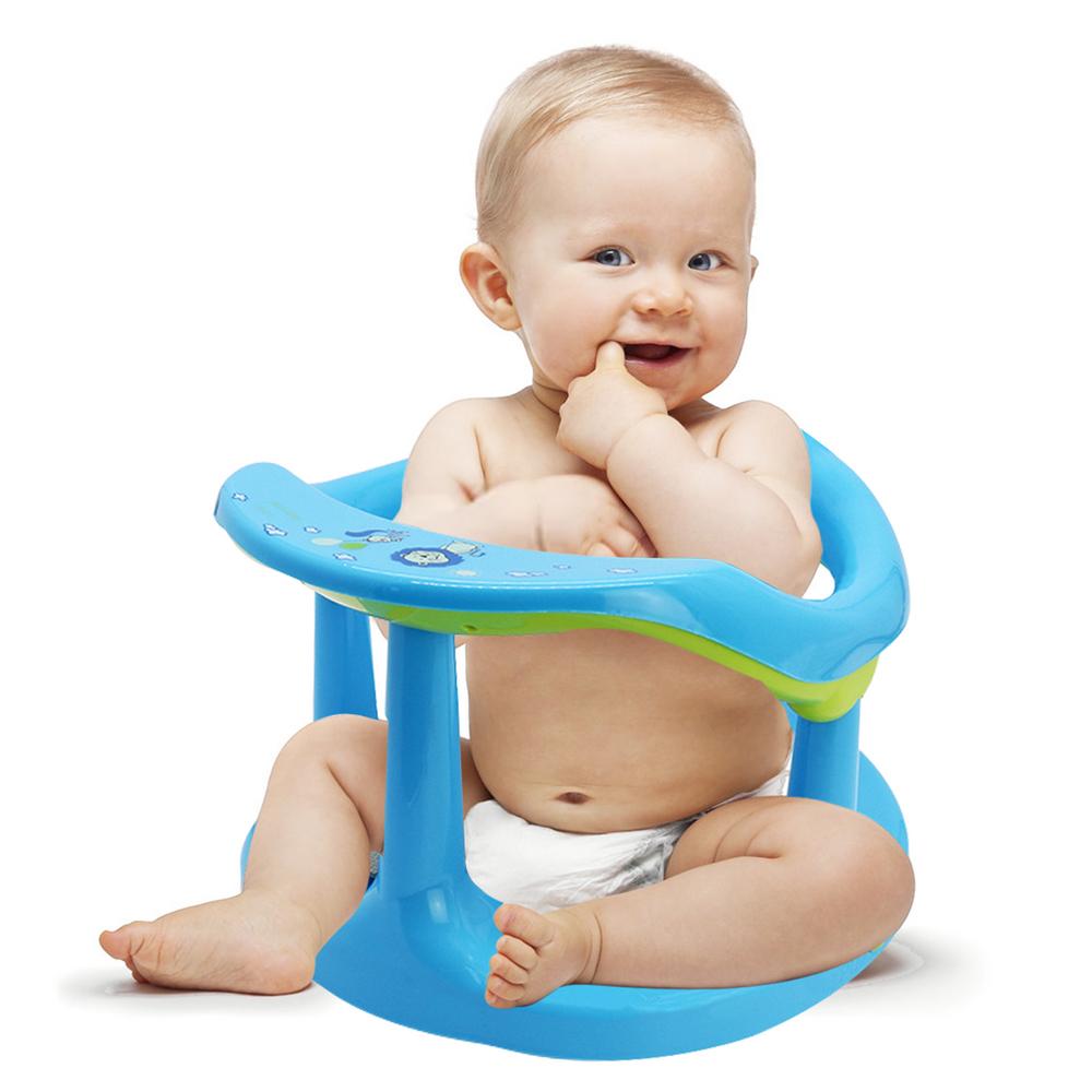 Baby bath seat chair with non-slip base, ensuring safe & secure bathing for newborns and toddlers.