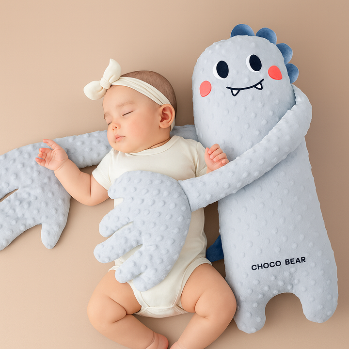 Adorable SnoozyHug animal friend, a plush toy providing soothing comfort for baby sleep.