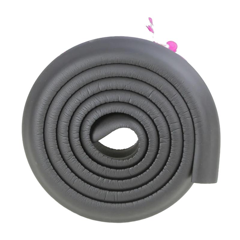 Thick baby safety foam edge protector. Soft bumper strip for childproofing tables, desks, & cabinets.