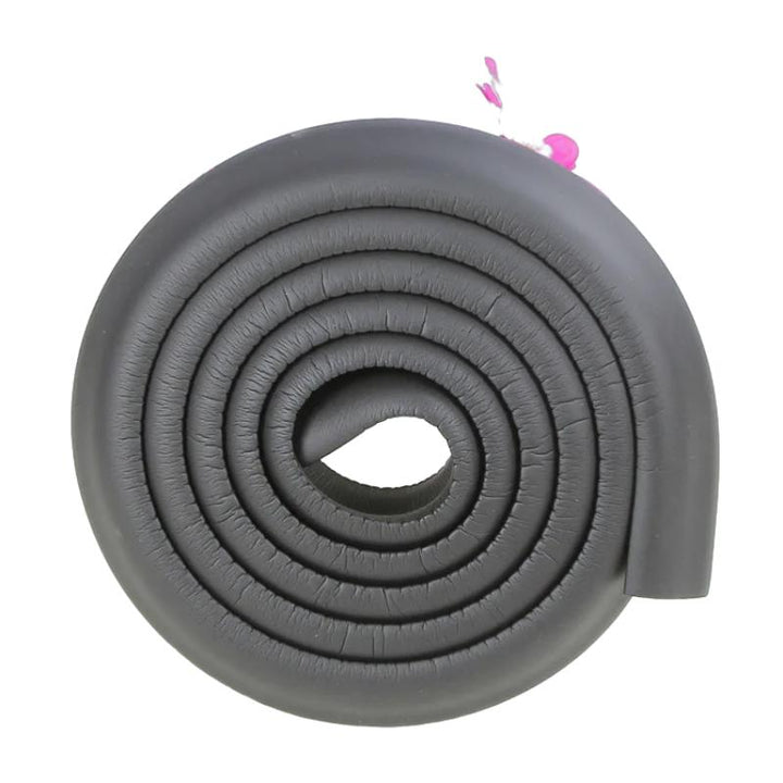 Thick baby safety foam edge protector. Soft bumper strip for childproofing tables, desks, & cabinets.