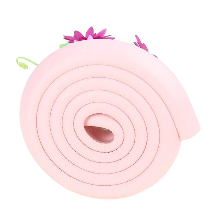 Child safety foam corner guard and edge protector. Soft bumper strip for secure toddler protection on furniture.