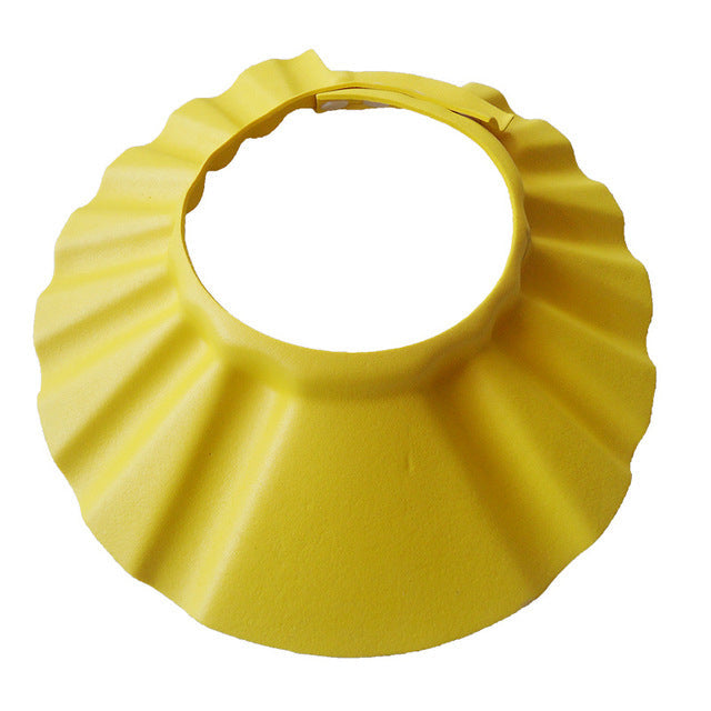 Baby & Toddler adjustable bath cap for no-tears shampoo. Waterproof EVA plastic eye & ear protection.