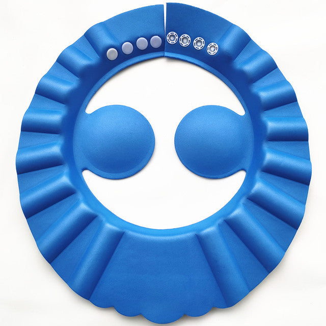 Parents' helper: Adjustable EVA plastic bath cap for babies. Waterproof shampoo shield ensures no tears & eye protection.