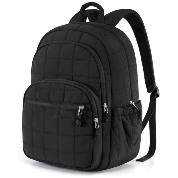 Black insulated unisex backpack, perfect for daily commute & travel. Durable storage for all your essentials.